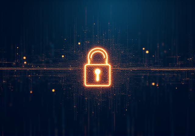 Digital data visualization showing privacy nodes